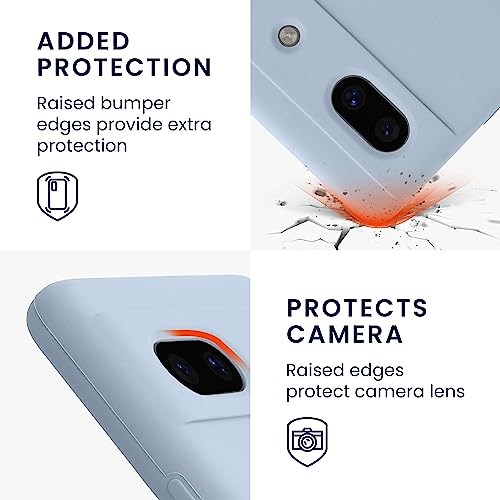 kwmobile Case Compatible with Google Pixel 7a Case - TPU Silicone Phone Cover with Soft Finish - Light Blue Matte - Image 3