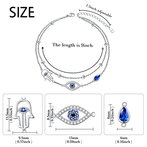 Image of Yearace Anklet for Women S925 Sterling Silver Adjustable Foot Beaded Chain Lotus Flower Claddagh Dragonfly Witches Knot Ankle Bracelet Summer Beach Anklets Jewelry Gift