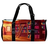 Sac de sport rond avec bandoulière amovible pour entraînement de bibliothèque ou de nuit pour homme et femme
