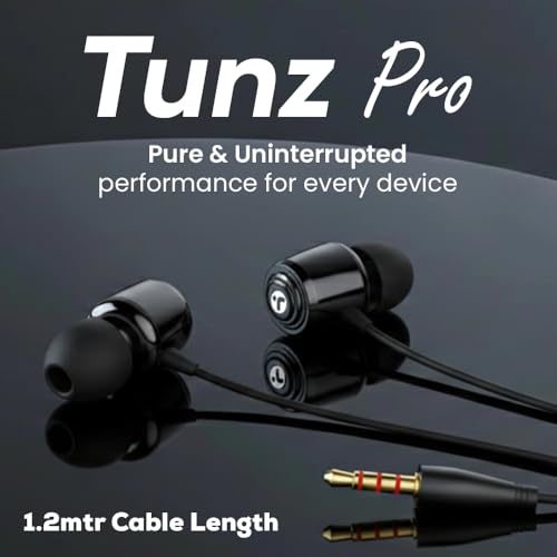 Image of Toreto Tunz Pro Wired in Ear Headphones with in-line Microphone for Best Calling Experience, 13mm Driver for Cinematic Audio Enhanced Bass, Magnetic Earbuds,Soft Silicon,Snug-fit Design for Comfort