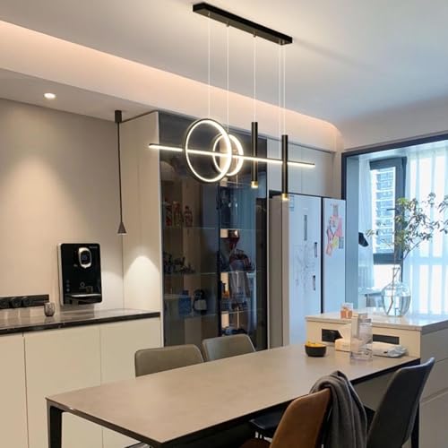Lampe d'îlot à intensité variable pour cuisine moderne avec plafonnier réglable à distance