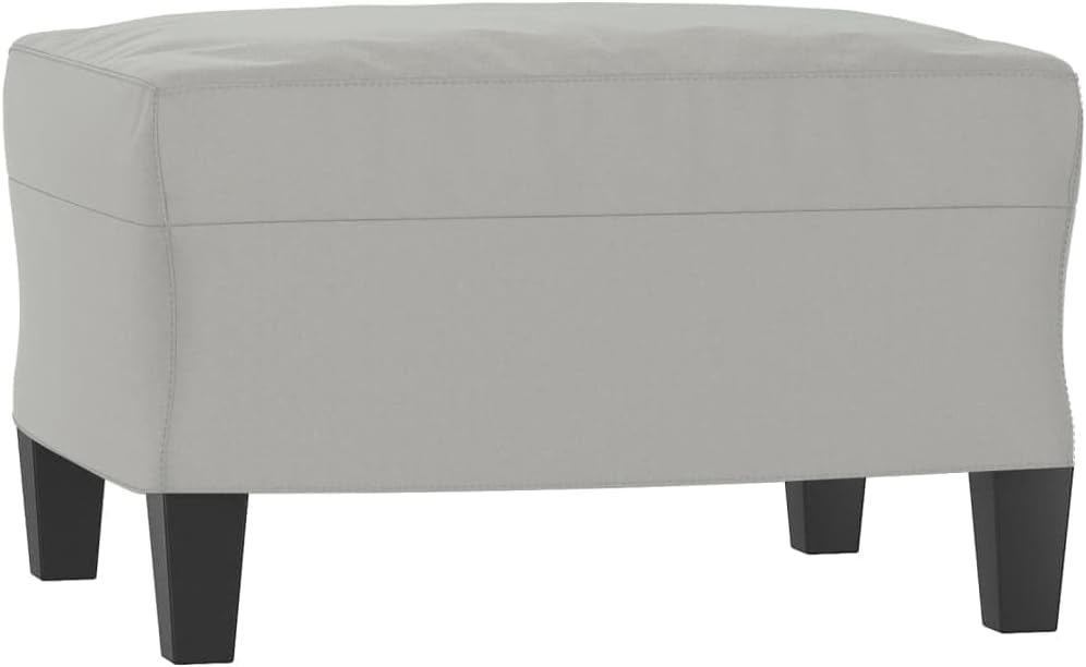 Sofa Chair with Footstool Light Grey Living Room Furniture