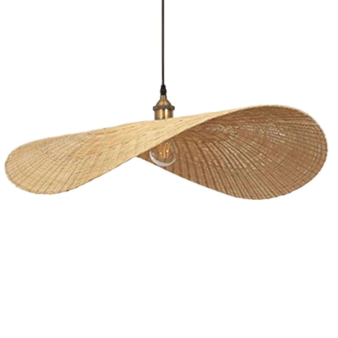 Lustre en rotin tressé et laiton chic pour plafonnier de chambre retro