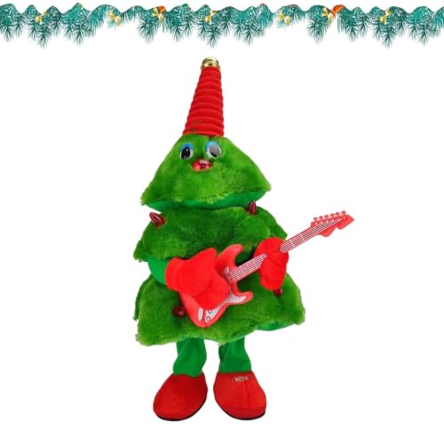 Árbol de Navidad interactivo eléctrico con luz, adorno de escritorio que baila