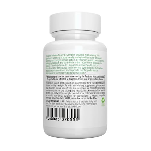 Super B-Complex & Effervescent Bundle, 60 Sustained-Release Tablets & 20 Orange Flavor Effervescent Tablets For Fast Energy On The Go, By Igennus #TOP5