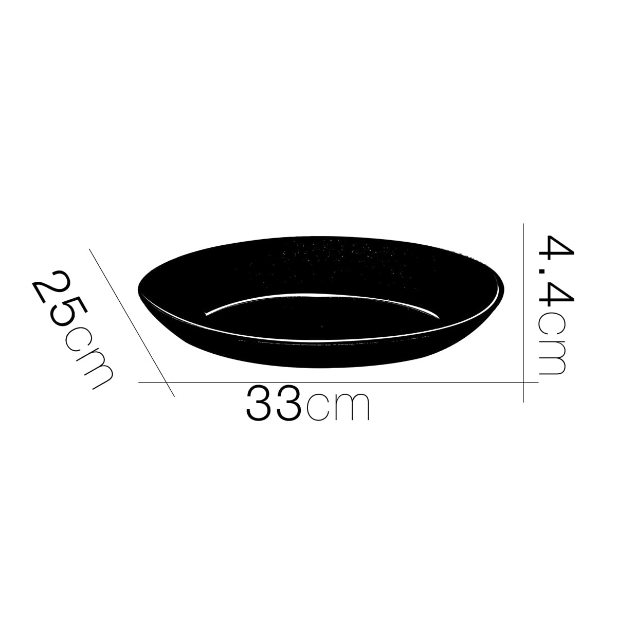 Juego de 12 Platos Hondos Ovalados, Fuente de Cristal Transparente, Servicio de Mesa - Diámetro 33 x Profundidad 25 x Altura 4.4 cm