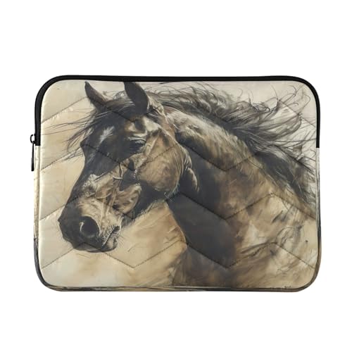 Funda para laptop 13-14 pulgadas impermeable con diseño caballo