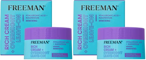 Image of Freeman Restorative Moisturizing & Repairing Rich Cream + Overnight Leave-On Treatment, For Dull & Tired Skin, Infused With Magnesium & Hyaluronic Acid To Hydrate, 1.7 fl.oz. / 50 mL Jar (Pack of 2)