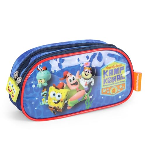 Luxcel, Estojo Escolar 2 Repartições Bob Esponja Kamp Koral Azul