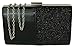 Girly HandBags Glitter Glossy Clutch Bag Black