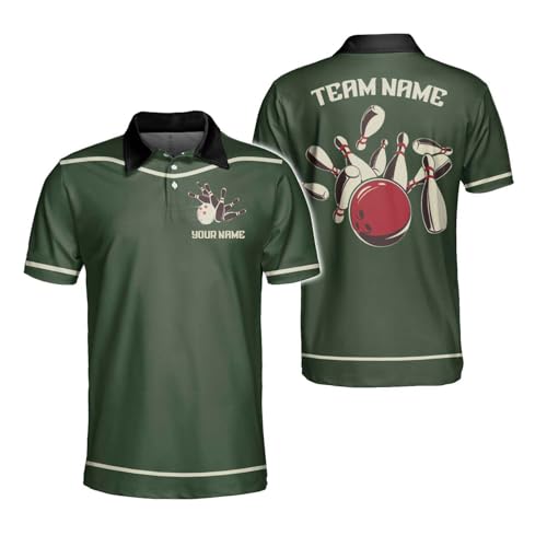 Personalized Name Bowling Polo Shirt 3D for Men and Women, Bowling Shirt, Bowling Shirts for Men Team Bowling Shirt3