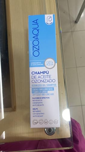 OZOAQUA CHAMPU DE ACEITE OZONIZADO. CUERO CABELLUDO SECO Y CABELLO LARGO. FAVORECE EFECTOS. REPARADOR, OXIGENANTE Y ANTIOXIDANTE