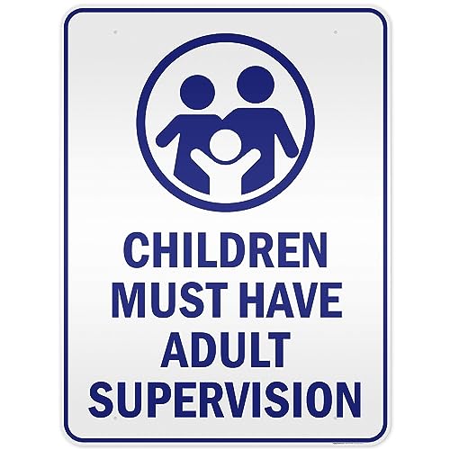 Children Must Have Adult Supervision Pool Sign, 36x48 Inches, Reflective, Rust Free DiBound, Fade Resistant, Made in USA by My Sign Center