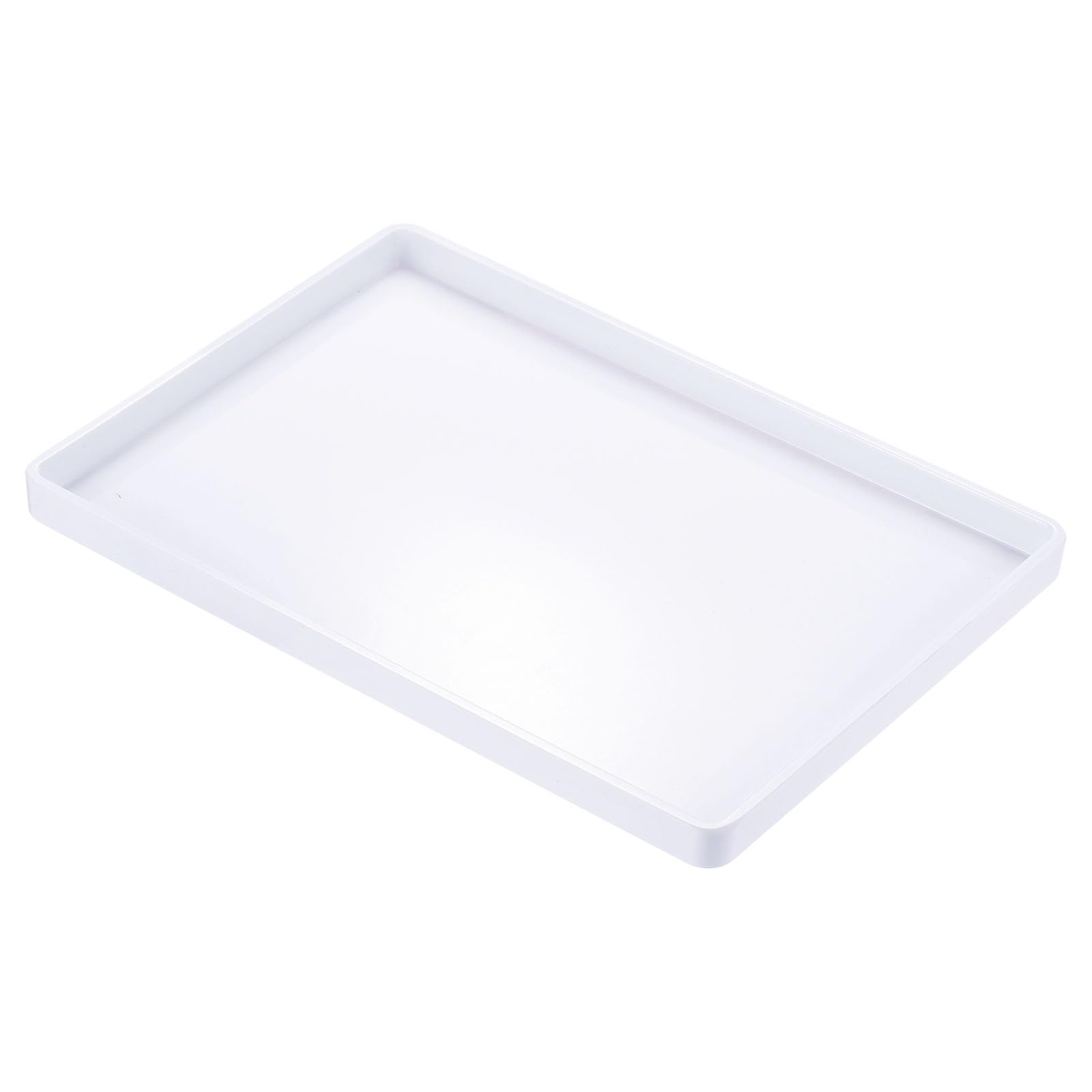 PATIKIL 11x8" Fast Food Tray, Plastic Reusable Multi-Purpose Rectangle Serving Tray Smooth Surface for Restaurant Home Kitchen, White