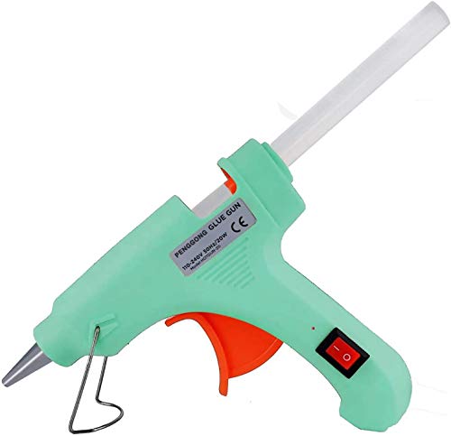 Image of 20W 20 WATT 7MM hot melt Glue Gun with ON Off Switch and LED Indicator (Free 10 Transparent Glue Sticks)