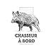 Autocollant chasseur à Bord sanglier logo1 sticker - 12 cm