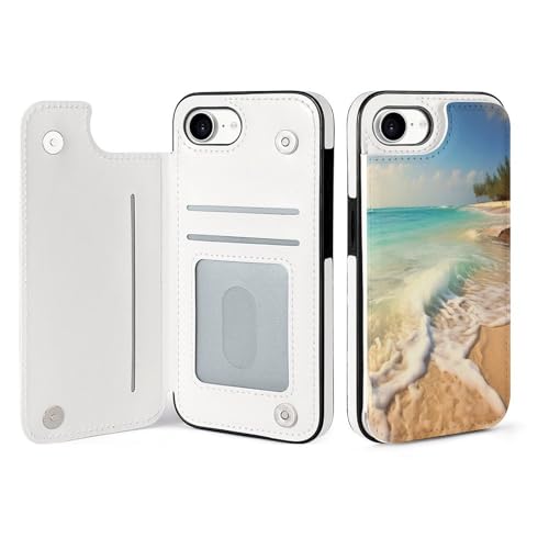 Étui portefeuille iPhone 16 en cuir à rabat haut de gamme