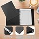 PATIKIL A6 Binder Cover, 4 Stück PP 6 Ring Loose Leaf Binder Protector Round Ring Binder Cover Nachfüllbares Notizbuch Verdickter Frosted Binder für Meeting Notebook Folder, Schwarz
