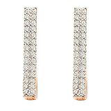 Pendientes de Oro de 9k para Mujeres, Forma Brillante de U con aretes de aro de moissanite Redondos para Mujeres de Oro