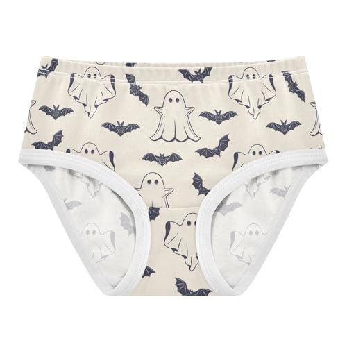 Little Girl Underwear Toddler Panties Kids Undies Halloween Ghost Bats Soft Cotton Briefs 2T-8Y
