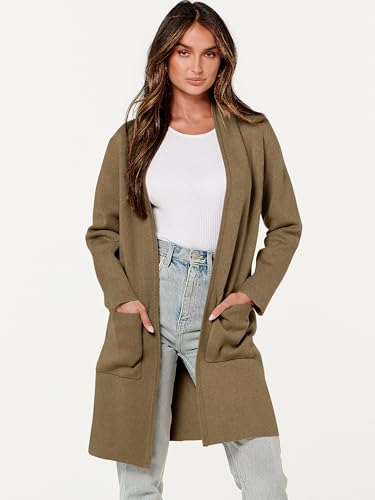 Image of ANRABESS Cardigan Sweater for Women Casual 2026 Fall Fashion Coat Long Sleeve Open Front Knit Coatigan Outwear