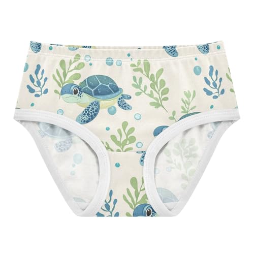 Wusikd Cute Turtles Girls' Underwear Cotton Animal Sea Girls Briefs Soft Toddler Underwear 2T