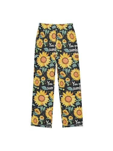 ZZKKO Cartoon Sunshine Sunflower Boys Pants for Kids Jogger Pants with Pockets S