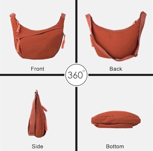 Image of WildHorn Travel Crossbody Crescent Bag for Women | Over-Shoulder Half Moon Sling Purse with Zipper | Unisex Chest Bag & Waist Bag for Daily Travel Use