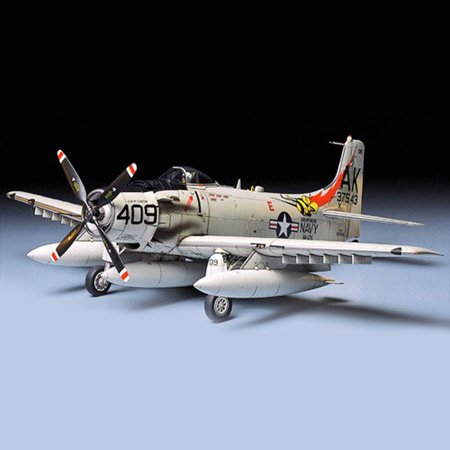 Tamiya 1/48 Scale A1H Skyraider USN Model Kit for Adults and Teens
