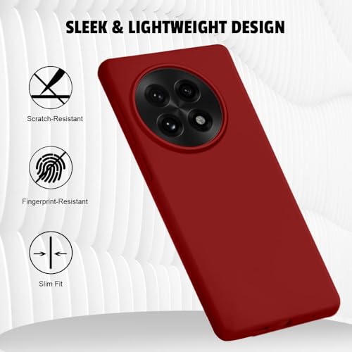 Image of LIRAMARK Liquid Silicone Soft Back Cover Case for OnePlus 13 /1+13 5G (Red)