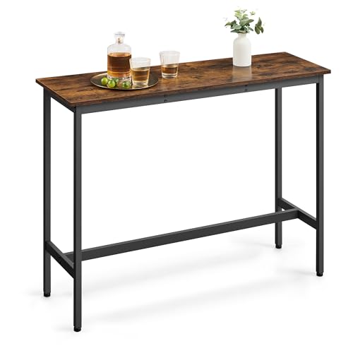 VASAGLE Bar Table, Narrow Long Kitchen Dining Table, Sturdy Metal Frame, Industrial, 15.7 x 47.2 x...