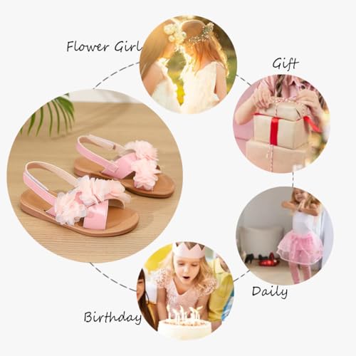 Image of Toddler Girls Sandals Summer Flats Dress Shoes for Baby Little Kids Girl
