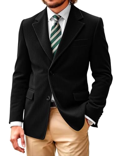 Mens Corduroy Suit Blazer Jackets Casual Vintage Sport Coats Classic 2 Button Business Blazer Jacket