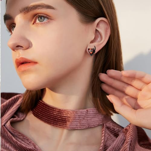 OHAYOO Skeleton Hand Earrings 925 Sterling Silver Skull Earrings Halloween Stud Earrings Gothic Jewelry Gifts for Women Men2