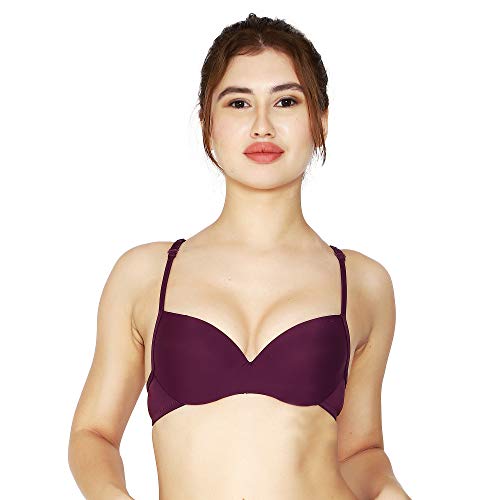 Image of Brachy Women's T-Shirt Padded Underwired Push Up Bra Polycotton