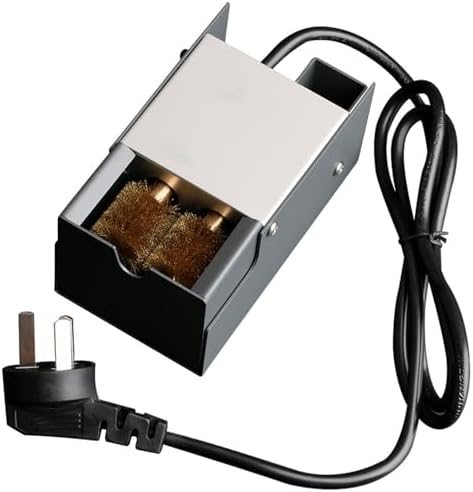 Electric Soldering Iron Tip Cleaner, Dual-Brush Wire Cleaner, Sponge Brush Nozzle Cleaner, Suitable for Small Brass Soldering Iron Tips.