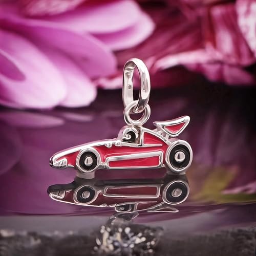 Collier voiture de course pour enfant bijou quotidien en argent 925 résistant aux jeux