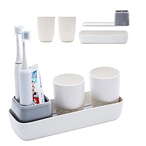 Ayswupt Zahnbürstenhalter mit 2 Bechern A002