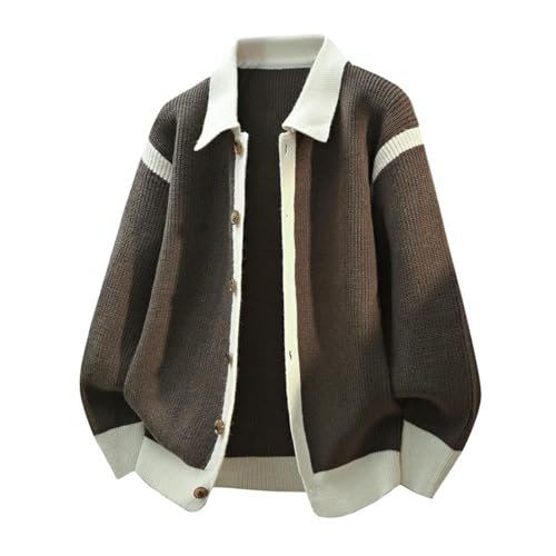 Chaqueta de punto de alta calidad con solapa elegante para un look masculino casual
