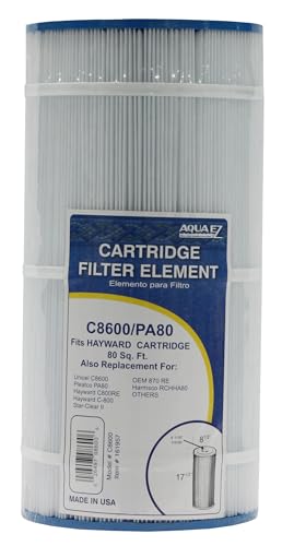 Aqua EZ Cartridge for Unicel C8600, Pleatco PA80, Hayward C800RE & C-800, Star-Clear II, OEM 870 RE, Harmsco RCHHA80