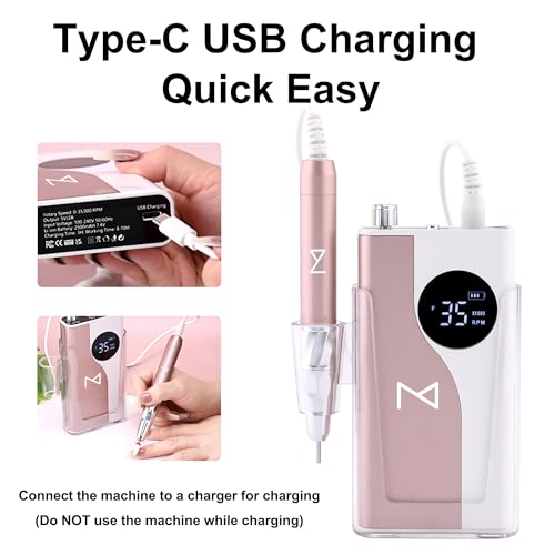 M-Ying-Yang-Brushless-Nail-Drill-35K-RPM-Wireless-Powerhouse-85w-Aluminum-Alloy-Shell-Ultra-Quiet-Operation-for-Smooth-Precision-Nail-Art-Black