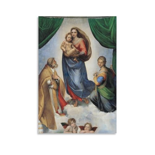 Toile Madonna of The Sixtine Chapelle Raphaël 40x60cm tableau decoration salon maison