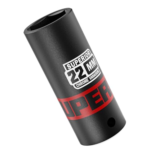 Jneit 1/2イン22mm ディープソケット6ポイント インパクトソケットCR-V鋼 カラーコード式 自動車整備・メカニック・DIYに