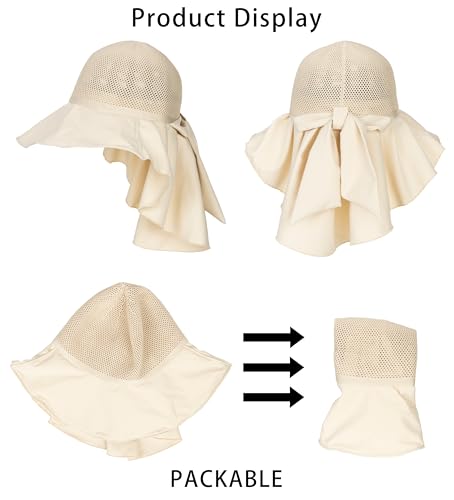 Sombreros de malla para mujer con protección UV y bufanda miniatura 4