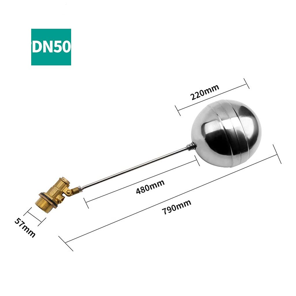 Valvola a galleggiante in acciaio a sfera 1/2" 3/4" 1" - Valvola a galleggiante in ottone for serbatoio acqua calda e fredda(2 Inch Dn50)