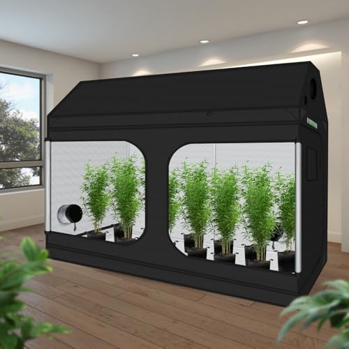 Image of zazzy 4x8 Grow Tent, 96 inchx48 inchx72 inch Roof Cube Indoor Plant Grow Tents