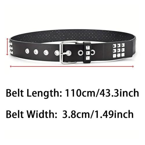 Womens Belt Square Bead Rivet Belt Metal Pyramid Jeans Women's Belts3