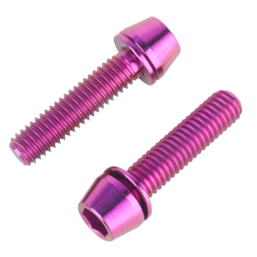 Image of 4Pcs Titanium Bolt M6x25mm Allen Hex with Washers Screw (Purple) | Grade 5 Titanium Bolt,Corrosion Resistant,High Strength to Weight,Non Magnetic,Lightweight Construction
