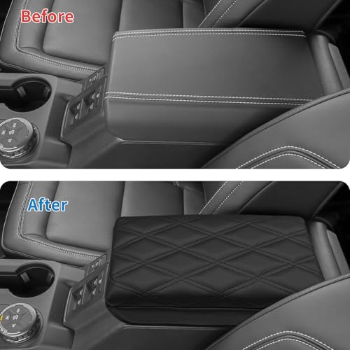 Center Console Armrest Cover Compatible with Ford Bronco 2021 2022 2023 2024 2025 2/4-Door, Armrest Lid Leather Protector Interior Accessories, Black - Image 3
