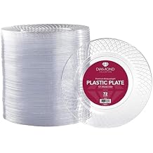 Prestee 72 Pack Disposable Plates 7.5 Inch - Heavy Duty Plastic Plates for Party Appetizers, Salads, and Clear Dessert Plate for Party Events, Weddings, Holidays, and Elegant Celebrations